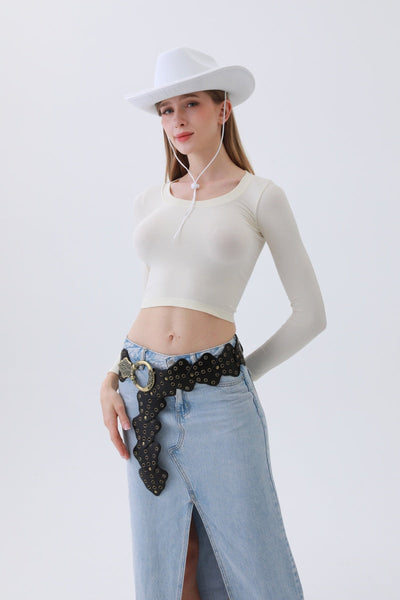 Vintage Leaf Stud Belt – 2 Colors