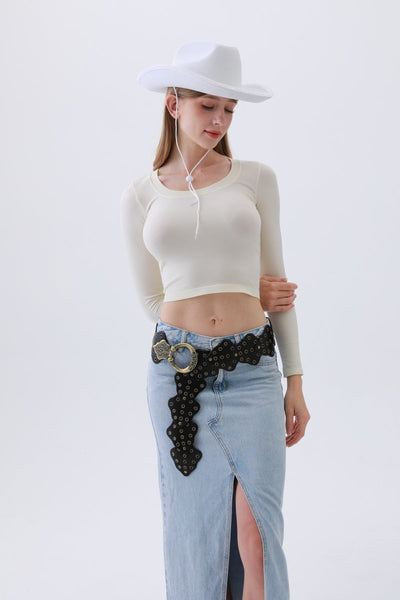 Vintage Leaf Stud Belt – 2 Colors