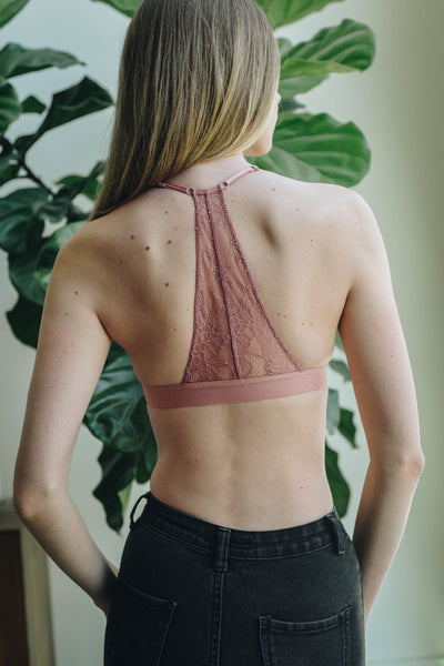 Delicate Sheer Lace Minimal Chantilly Triangle Bralette - 2 colors