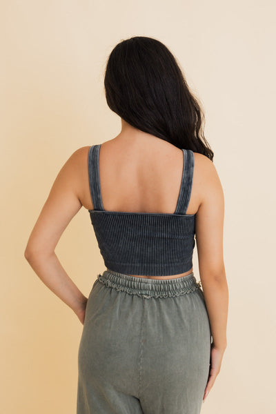 Just Breathe Washed Ribbed Bralette- 3 colors