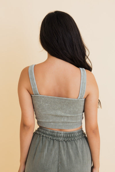 Just Breathe Washed Ribbed Bralette- 3 colors
