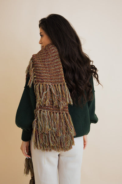 Fluffy Knit Fringe Winter Scarf - 4 colors