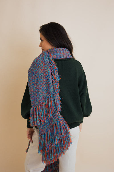 Fluffy Knit Fringe Winter Scarf - 4 colors