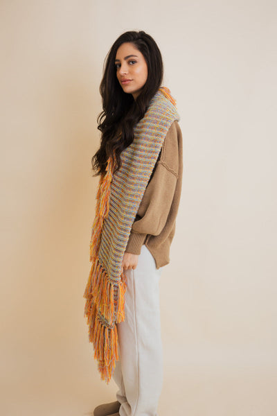 Fluffy Knit Fringe Winter Scarf - 4 colors