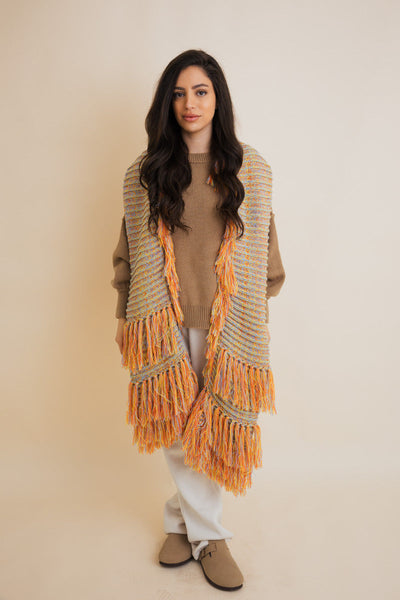 Fluffy Knit Fringe Winter Scarf - 4 colors