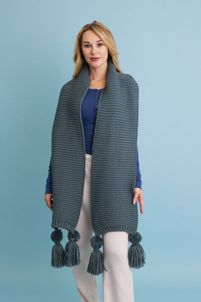 Knit Pom Tassel Scarf🧣 5 Colors