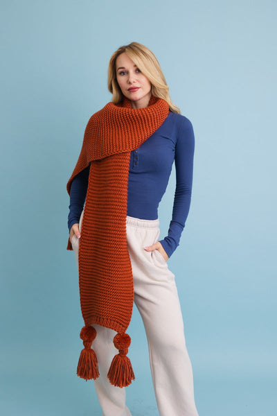 Knit Pom Tassel Scarf🧣 5 Colors