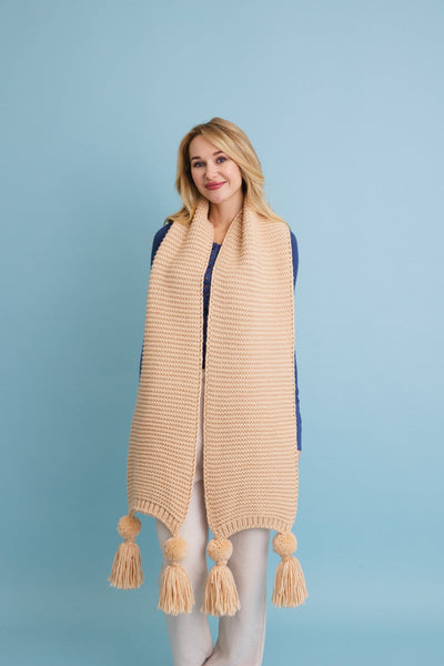 Knit Pom Tassel Scarf🧣 5 Colors