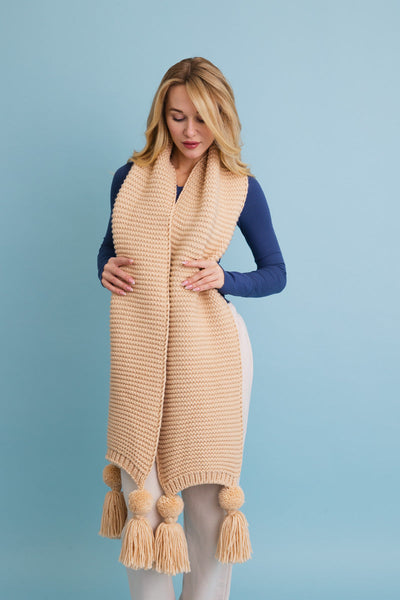 Knit Pom Tassel Scarf🧣 5 Colors