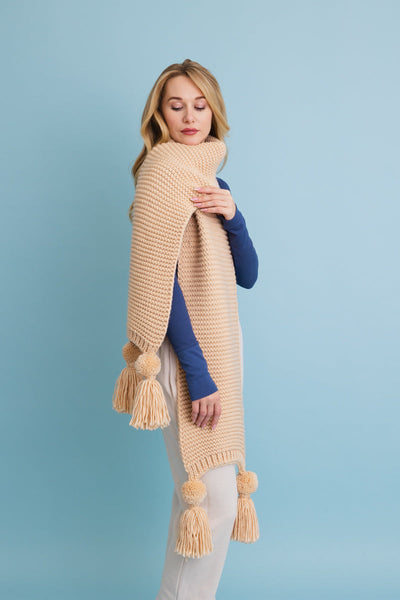 Knit Pom Tassel Scarf🧣 5 Colors