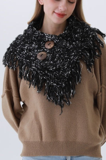 Coconut Button Infinity Scarf – 4 Colors 🌿🧣