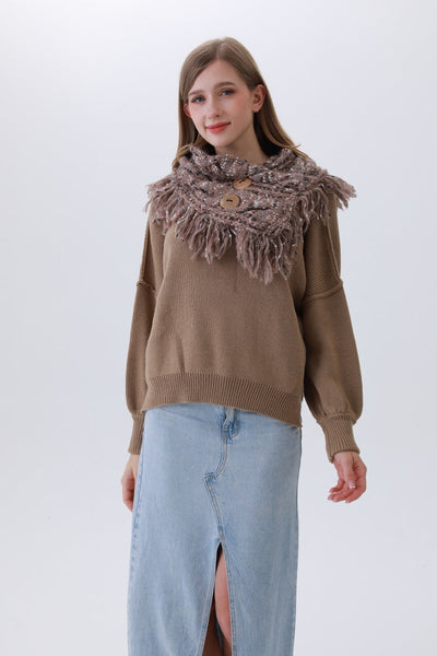 Coconut Button Infinity Scarf – 4 Colors 🌿🧣