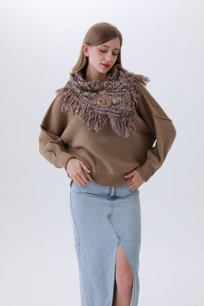 Coconut Button Infinity Scarf – 4 Colors 🌿🧣