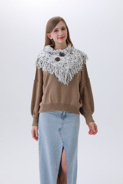 Coconut Button Infinity Scarf – 4 Colors 🌿🧣