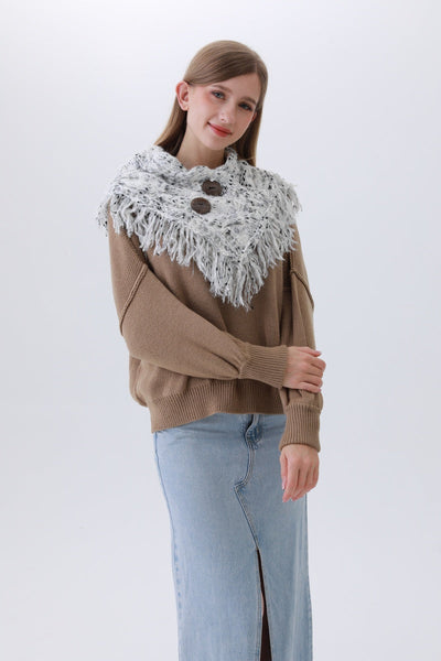 Coconut Button Infinity Scarf – 4 Colors 🌿🧣