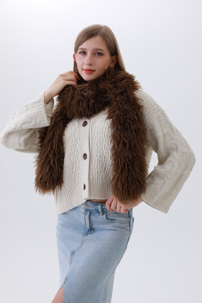 Luxe Feather-Trim Scarf  ❄️ 2 Colors