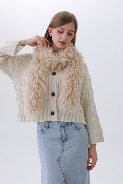 Luxe Feather-Trim Scarf  ❄️ 2 Colors