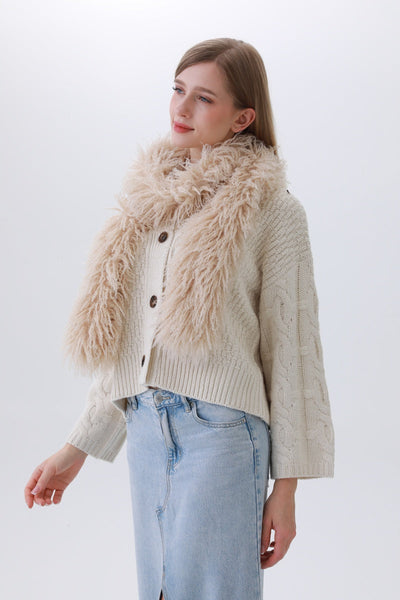 Luxe Feather-Trim Scarf  ❄️ 2 Colors