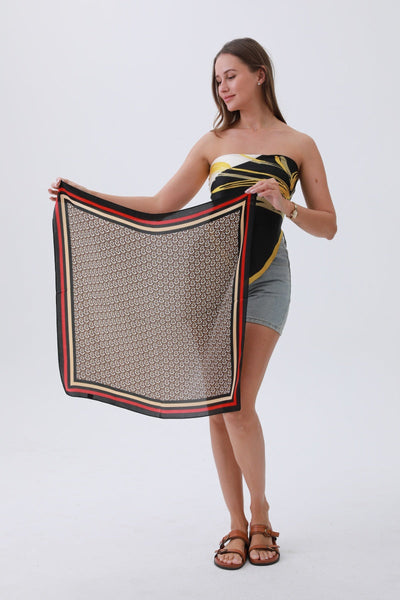 Retro Chain Link Bandana – 70s Glam Meets Silky Edge ⛓️✨