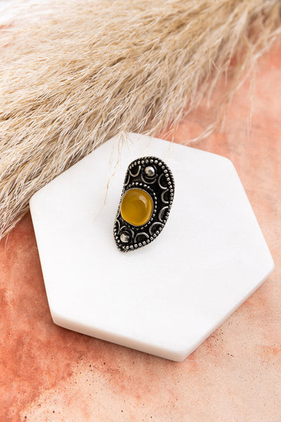 Nostalgic Vintage Honey Tiger's Eye Statement Ring