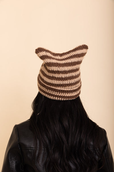 Purrfectly Cozy Cat Ear Crochet Beanie - 3 colors