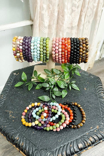 Carnelian 8mm Bead Bracelet