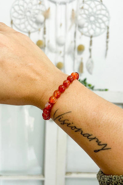 Carnelian 8mm Bead Bracelet