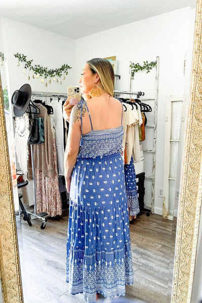 Size Small // Floral & Geometric Patterned Bohemian Maxi Dress