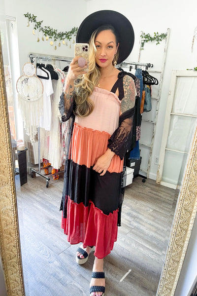 Size Medium // Colorblock Maxi Dress