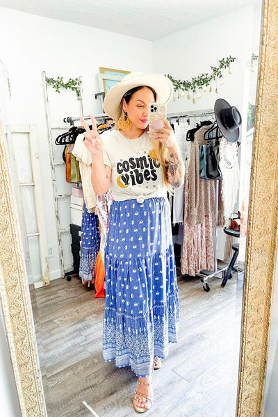 Size Small // Floral & Geometric Patterned Bohemian Maxi Dress