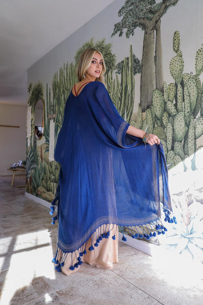 Longline Tassel Border Kimono- 3 colors