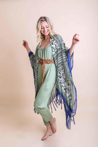 Bohemian Diamond Tassel Kimono Ponchos
