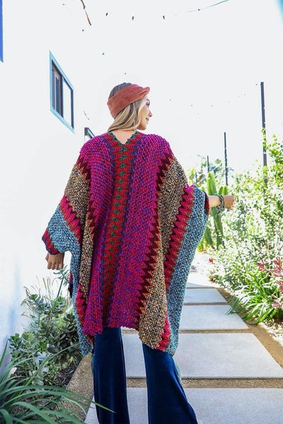 Cuddle Season Crochet Patterned Ruana Ponchos