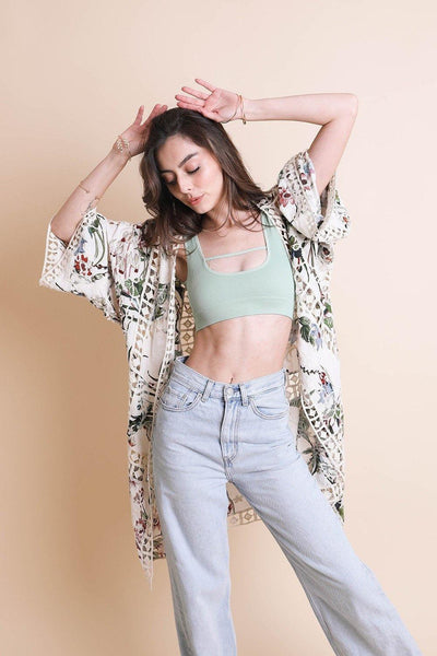 Heriloom Embroidered Kimono One Size / Ivory