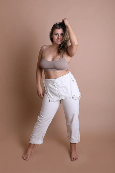 Low Back Seamless Bralette Plus Size Mocha