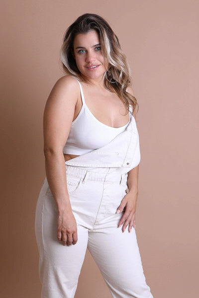 Low Back Seamless Bralette Plus Size White