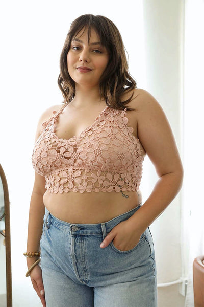 Crochet Daisy Longline Bralette Plus - 2 colors