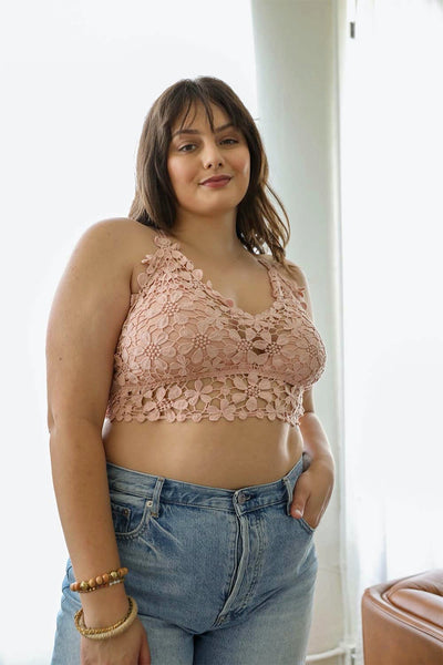 Crochet Daisy Longline Bralette Plus - 2 colors