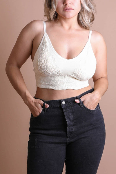 Seamless Padded Textured Brami Plus Size