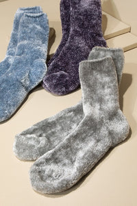 Gray Chenille Socks