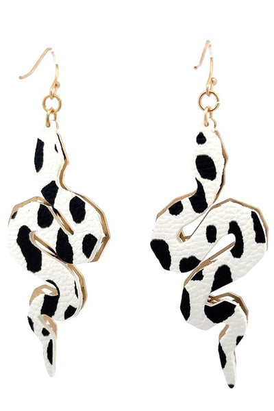 Snake Black & White Earrings