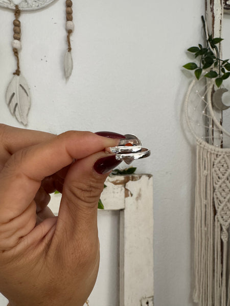 Sterling Silver Carnelian Adjustable Ring