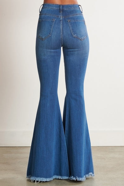 Highwaist Distressed Bell Bottoms