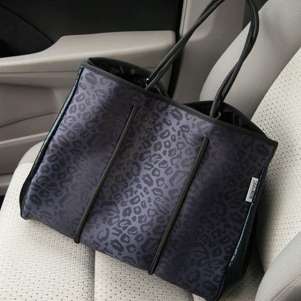 Black Leopard Neoprene Bag