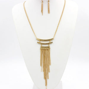 Bohemian Metal Tassel Necklace