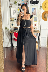 Smocked Top and Flowy Maxi Skirt Set