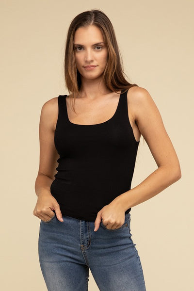 Double Layer Round Neck Tank Top (3 colors)