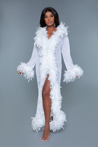 Glamour Boa Feather Trim Robe (11 colors)