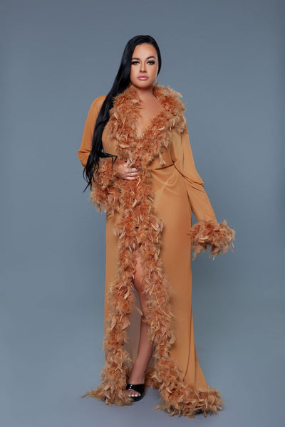 Glamour Boa Feather Trim Robe (11 colors)