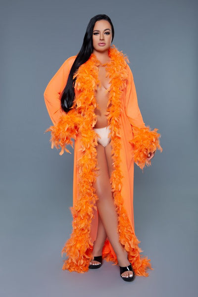 Glamour Boa Feather Trim Robe (11 colors)